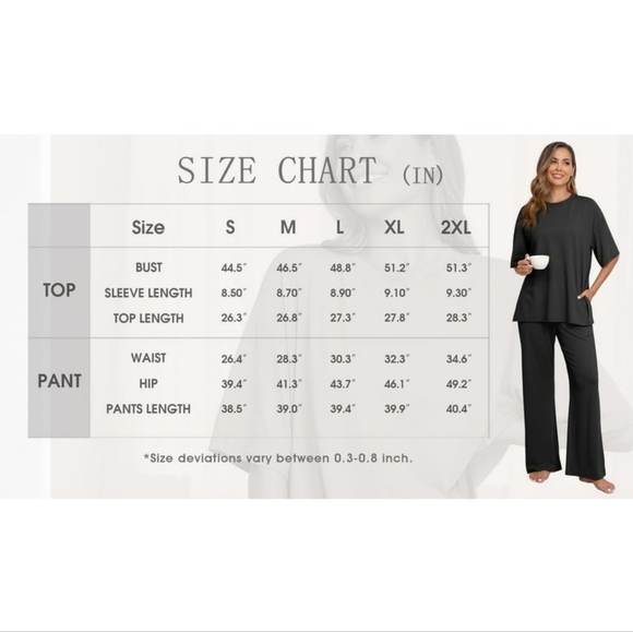 Women's Black Sleepwear Set Nwot - Picture 4 of 4